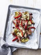 Grilled lamb and mediterranean vegetable melt